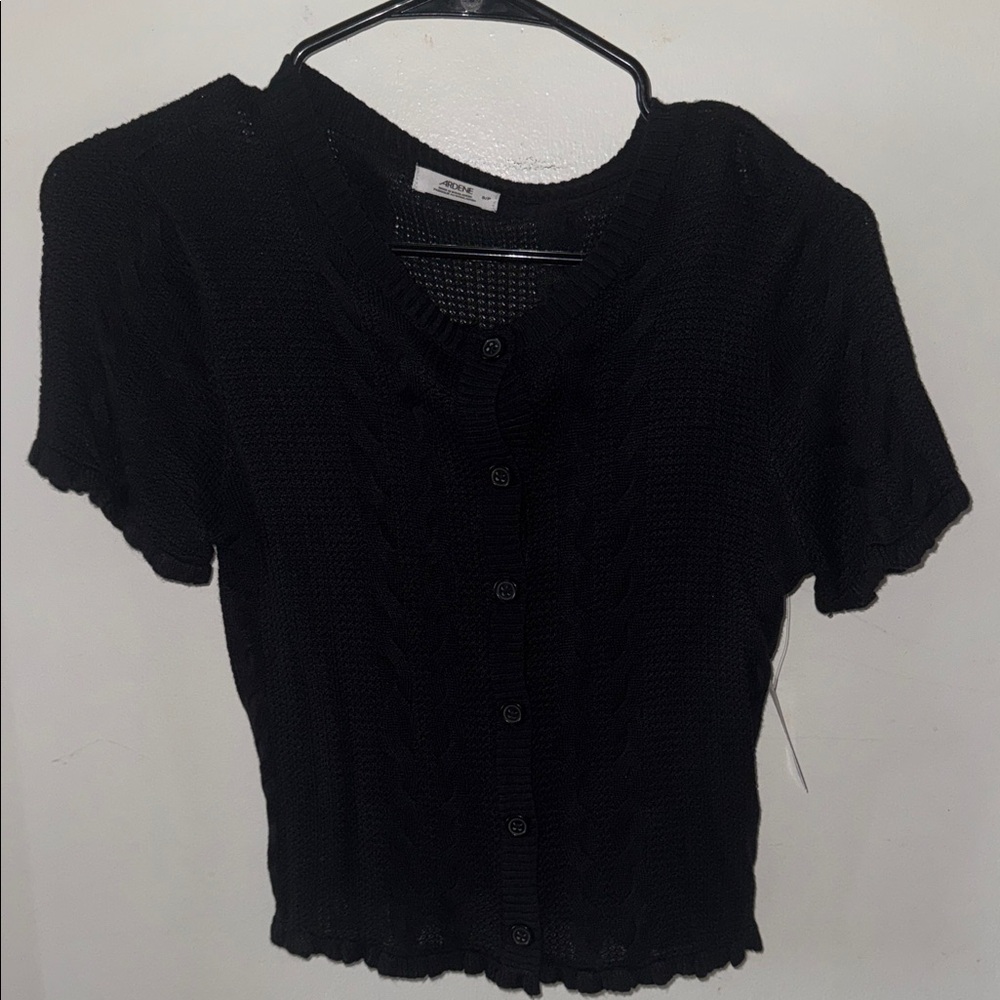 Ardene Black Cable Knit Cardigan